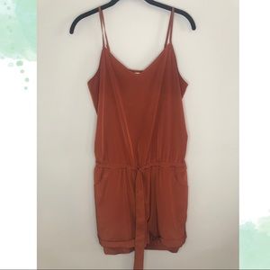 Rust colored satin jumpsuit, JCREW size XS